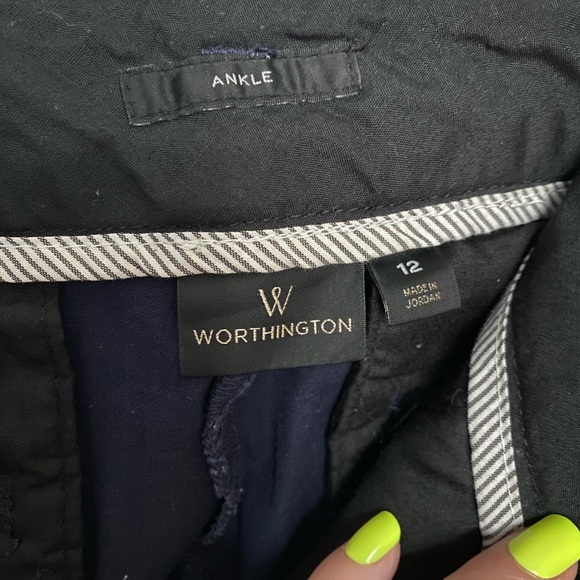 Worthington ankle length pants. Mid rise. Navy Blue - Picture 3 of 4